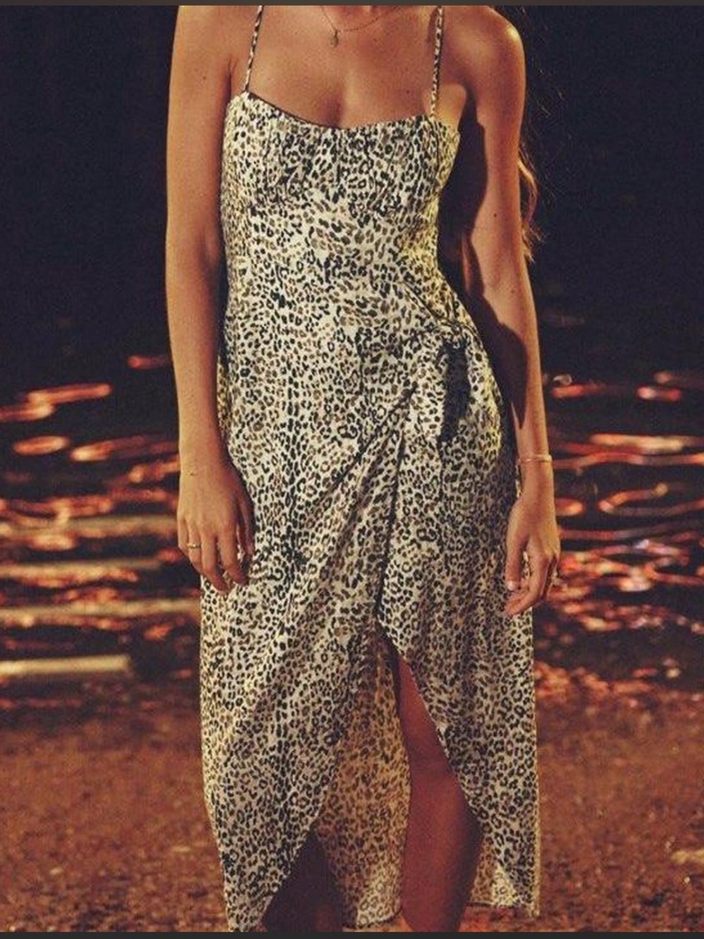 Zara Leopard Linen Wrap Dress